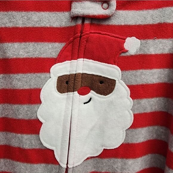 New boy's fleece Christmas Santa footed pajama bundle, 2pc - Picture 4 of 6